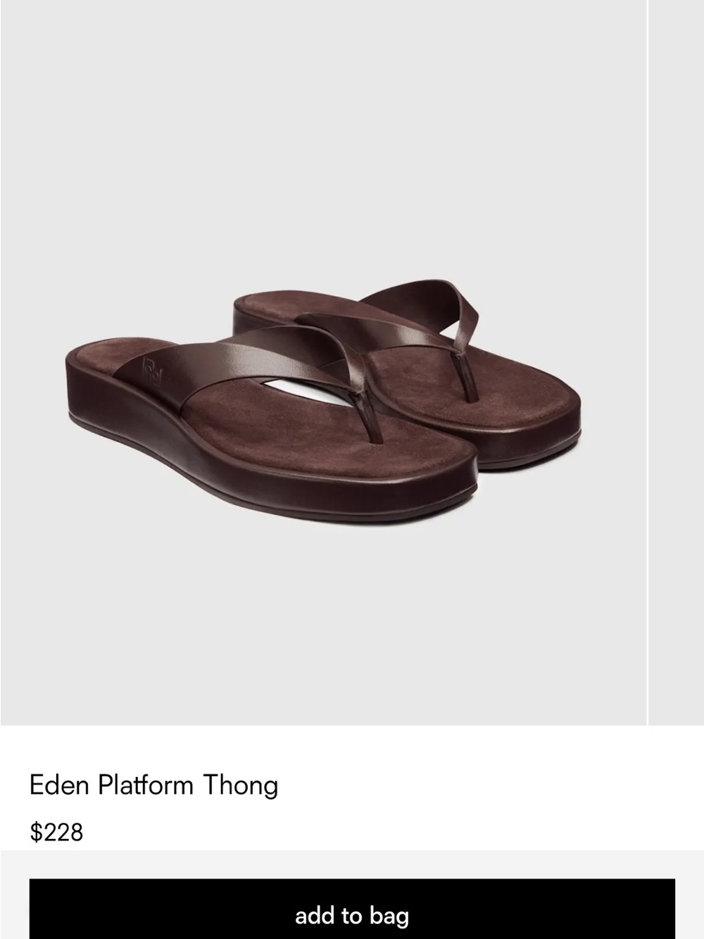 Reformation Eden Platform Thong Sandal - Dark Brown